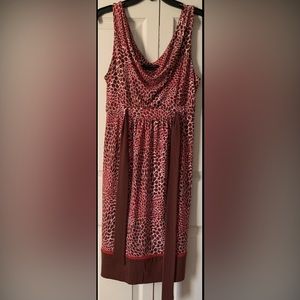 BCBG MAXAZRIA Printed Draped Belted Dress, Size L